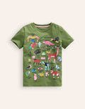 Animal Short Sleeve T-Shirt-Safari Green Odd Animals