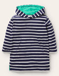Poncho en éponge-Bleu marine universitaire/blanc