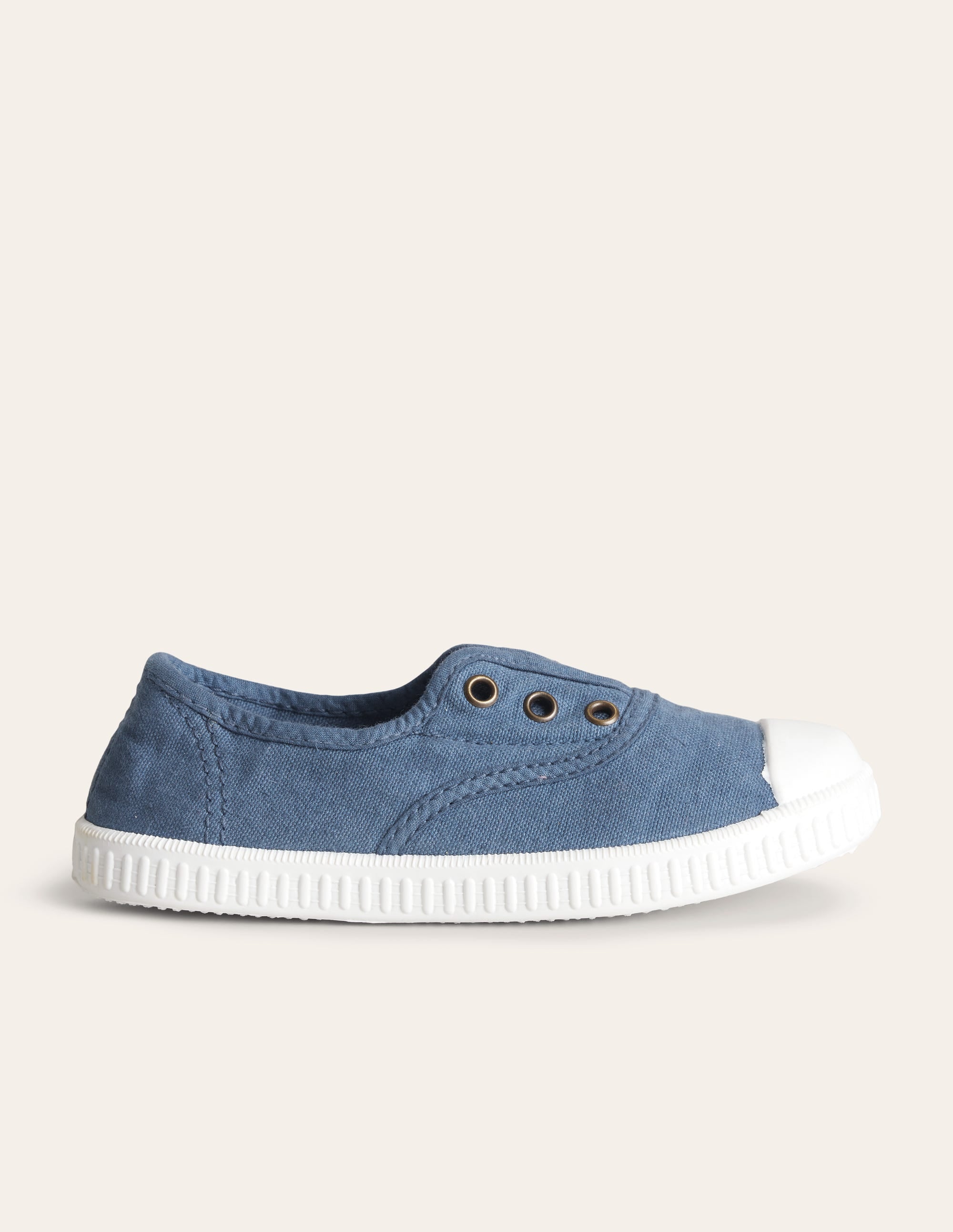Laceless Canvas Pull-ons-College Navy - Image 1