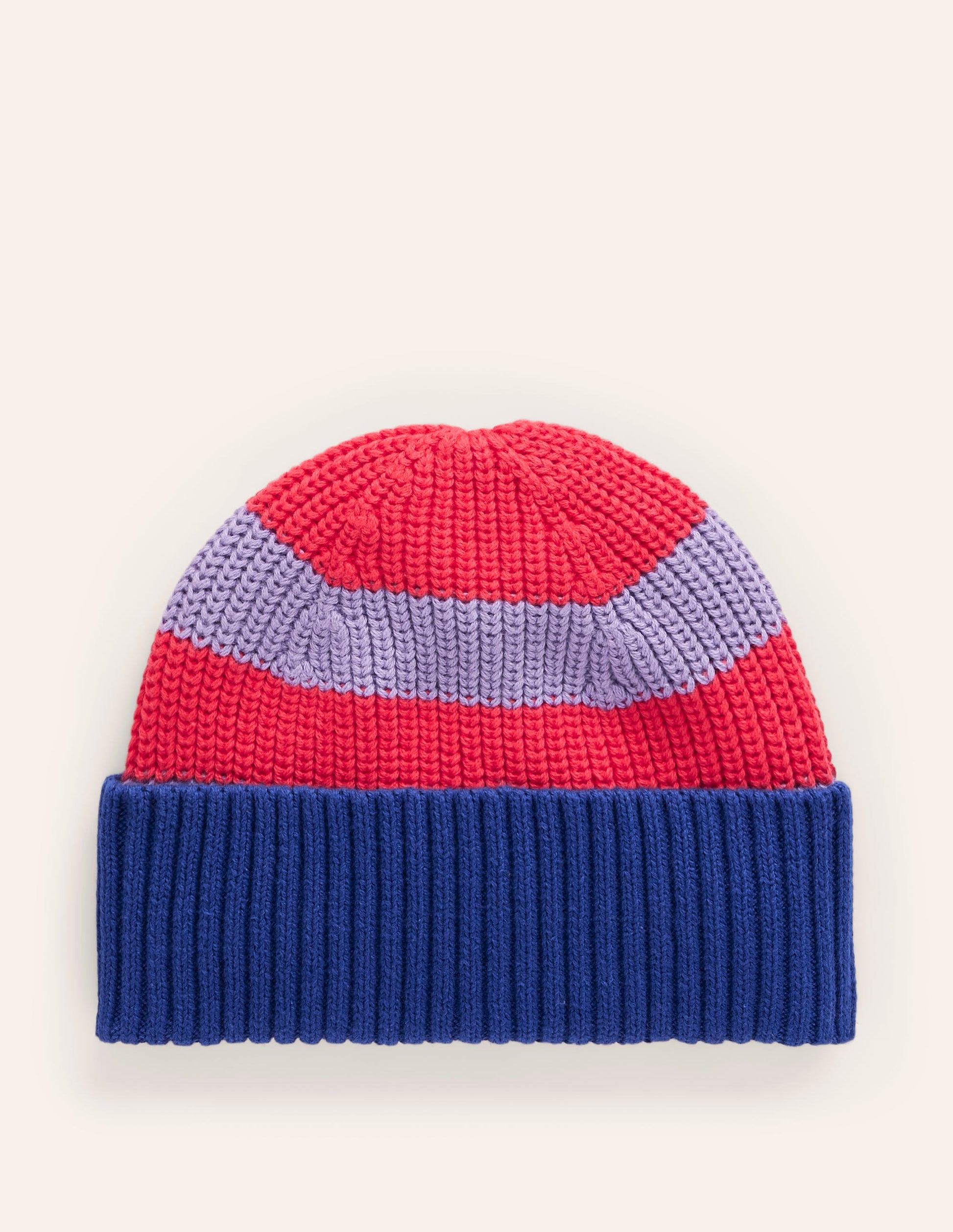 Beanie in Blockfarben-Terrakottaorange/Kreiderosa-1