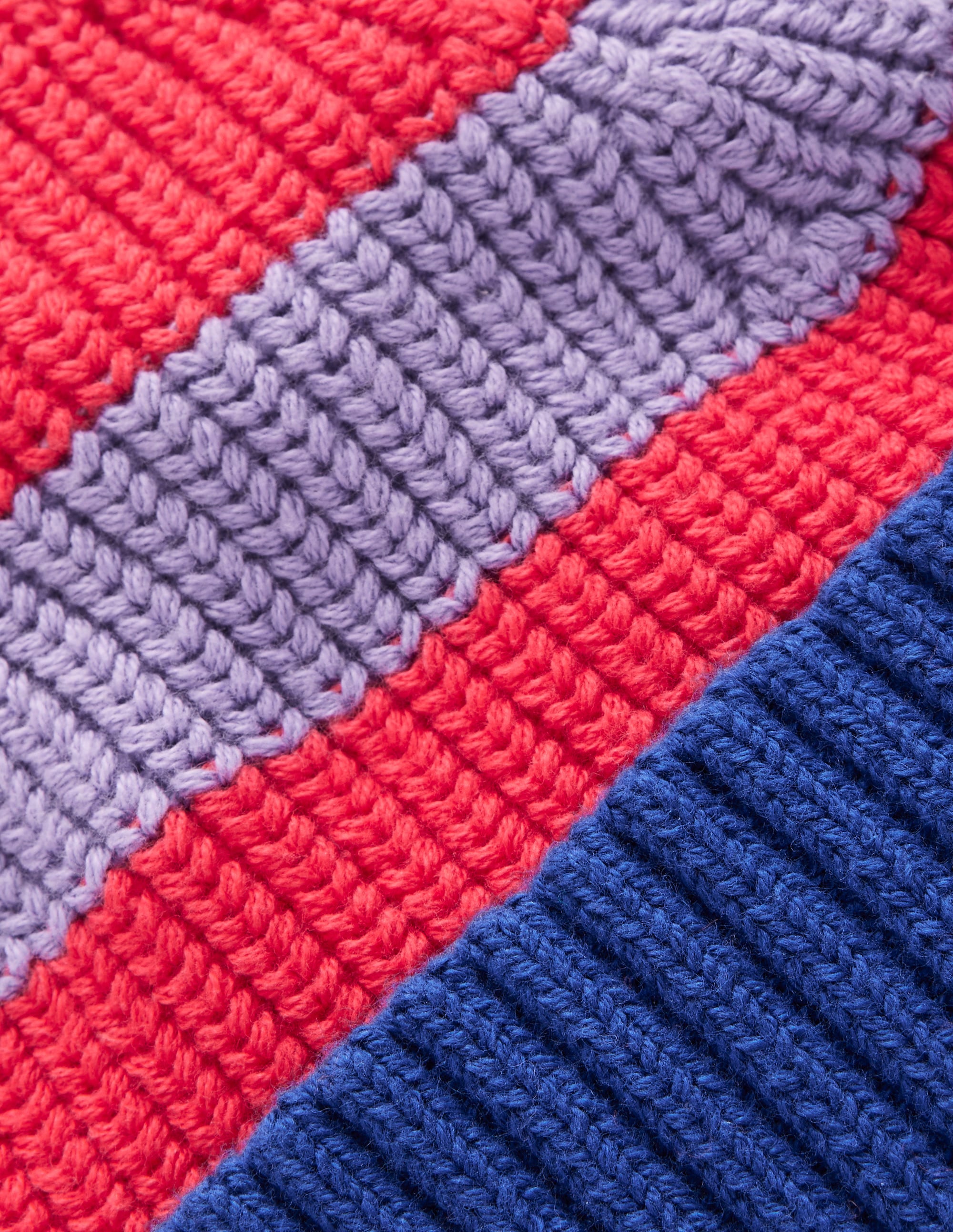 Beanie in Blockfarben-Terrakottaorange/Kreiderosa - Image 2