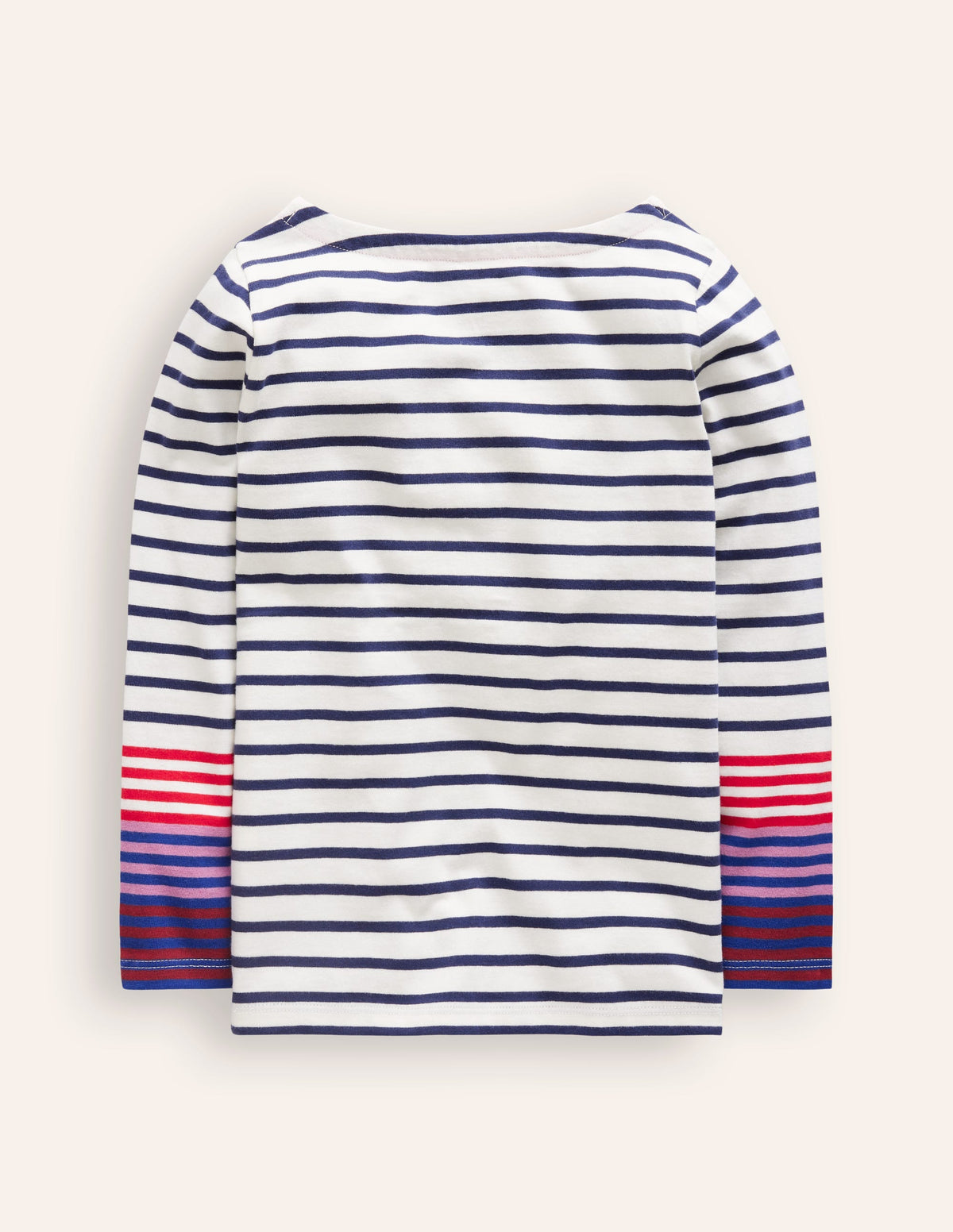 Marinière Ella-Poignets bleu marine/rose-2