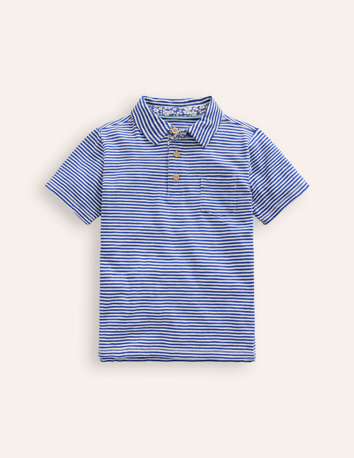 Polo flammé-Bleu saphir/gousse de vanille - Image 1