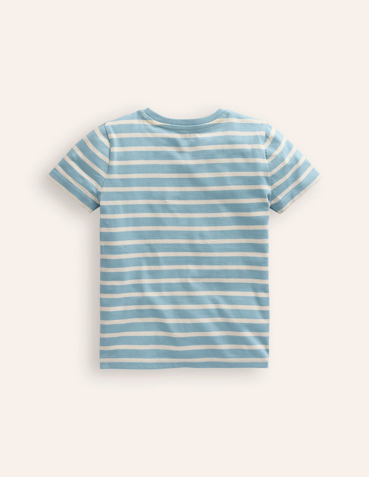 Appliqué Pirate Ship T-shirt-Vintage Blue/ Ivory Stripe - Image 2