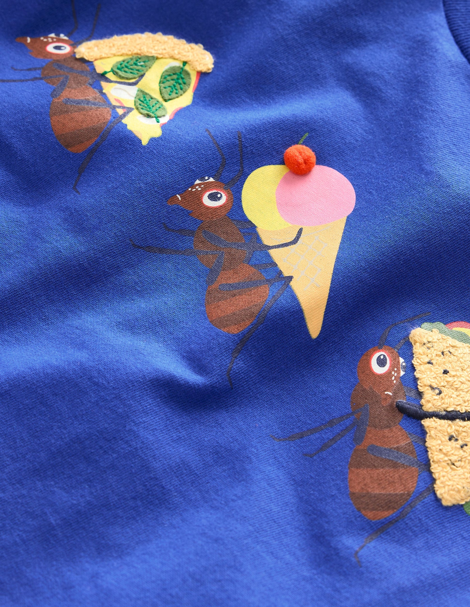 Witziges Logo-T-Shirt-Brillantblau-3