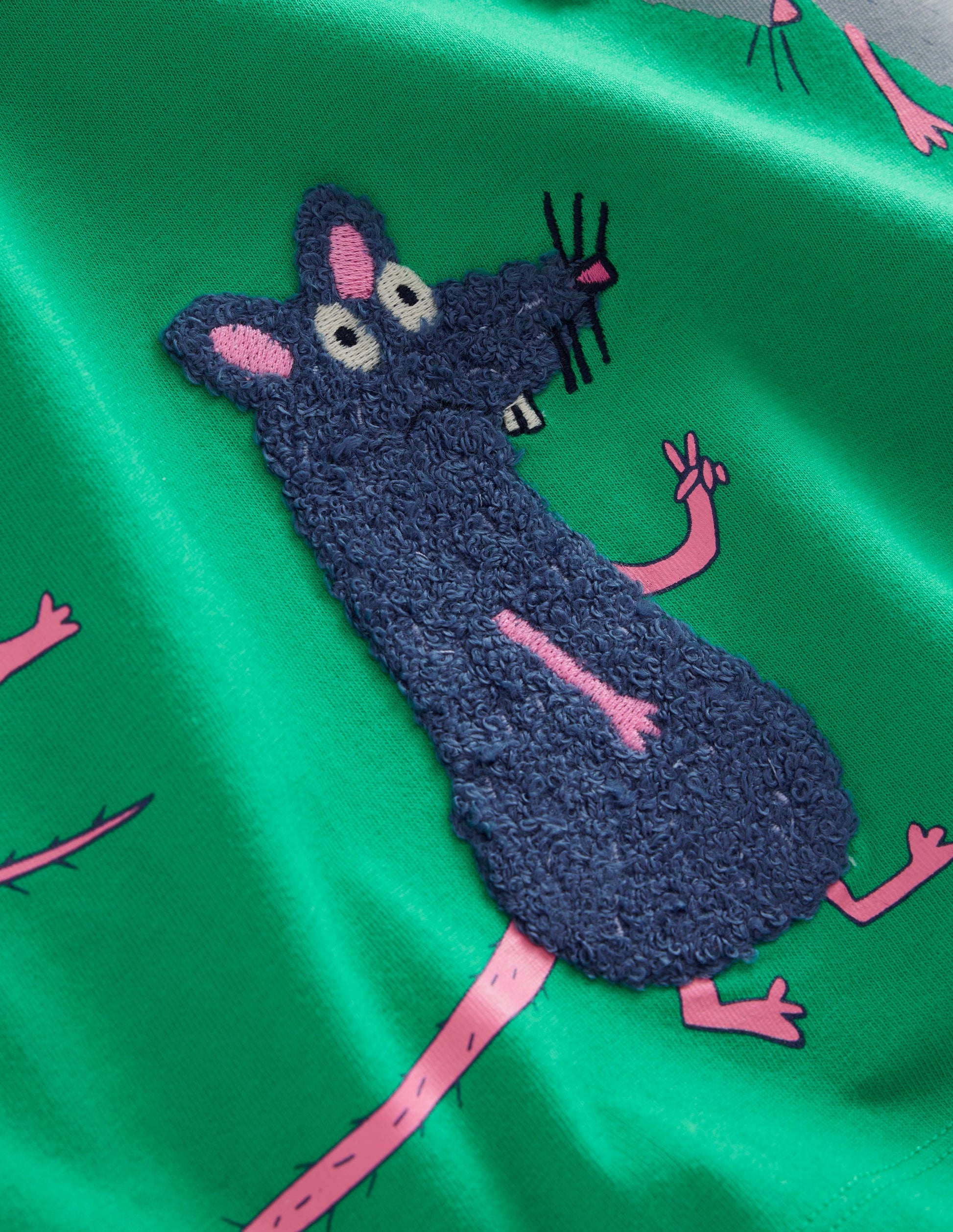 T-shirt manches courtes en bouclé-Rats vert topaze-3