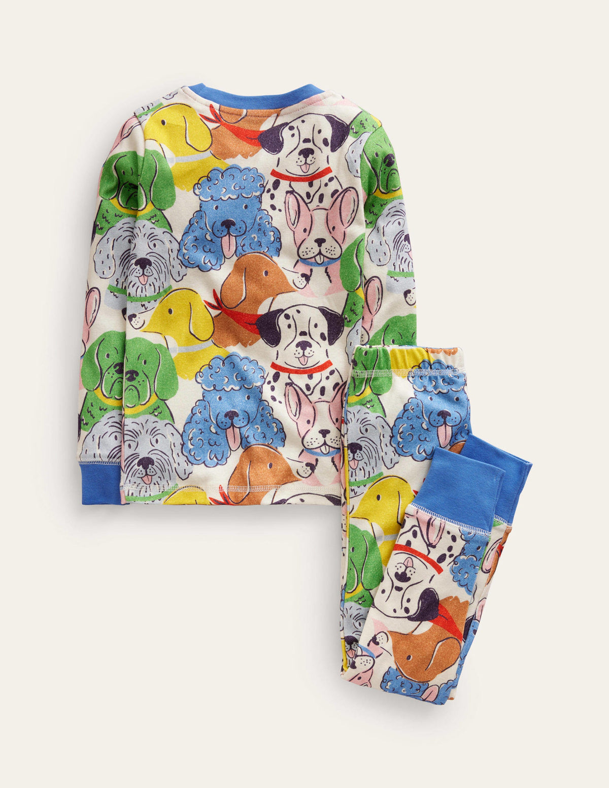 Eng anliegender, langer Schlafanzug-Bunte Hunde-2