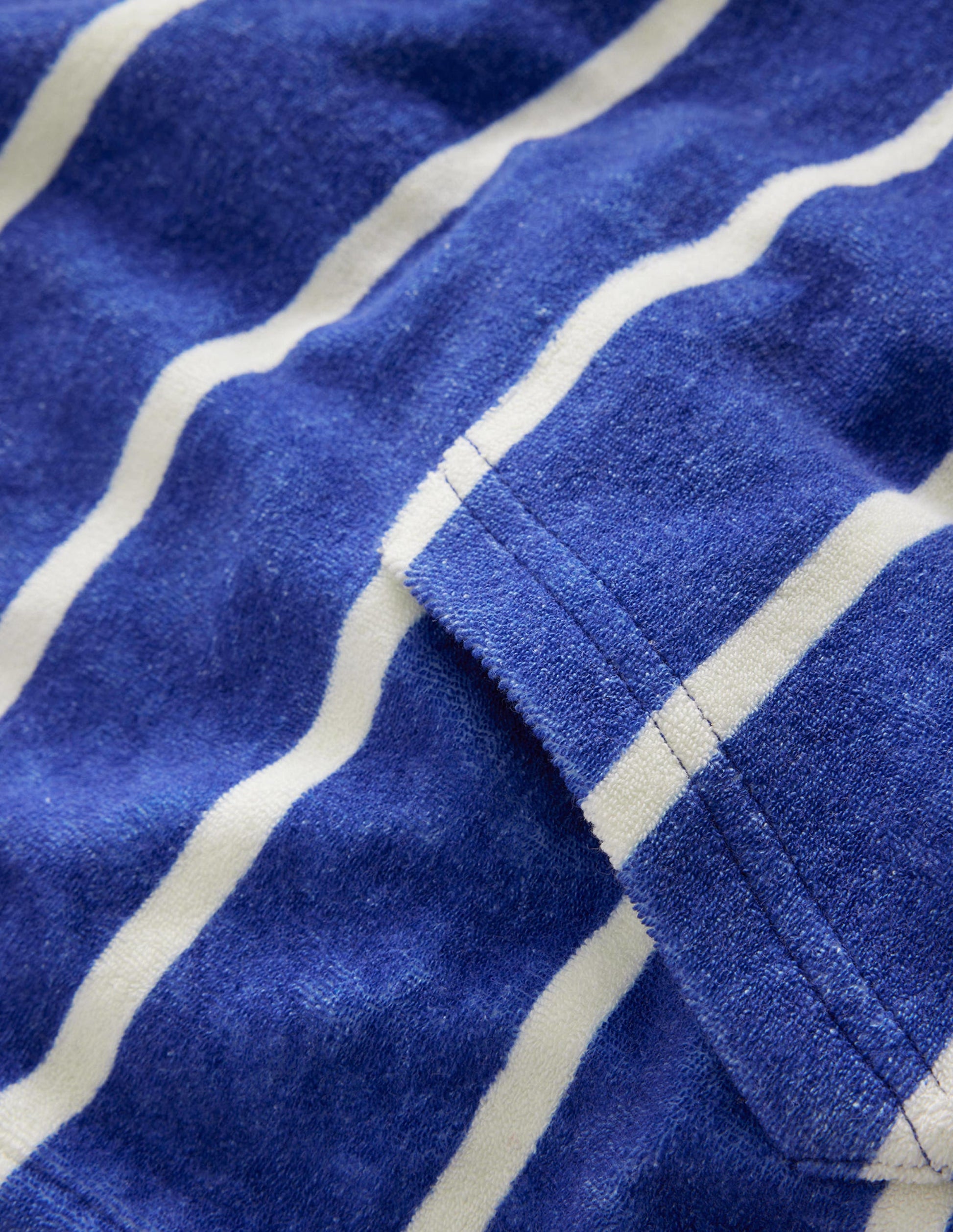 Frottee-Hoodie-Saphirblau/Naturweiß Gestreift-3