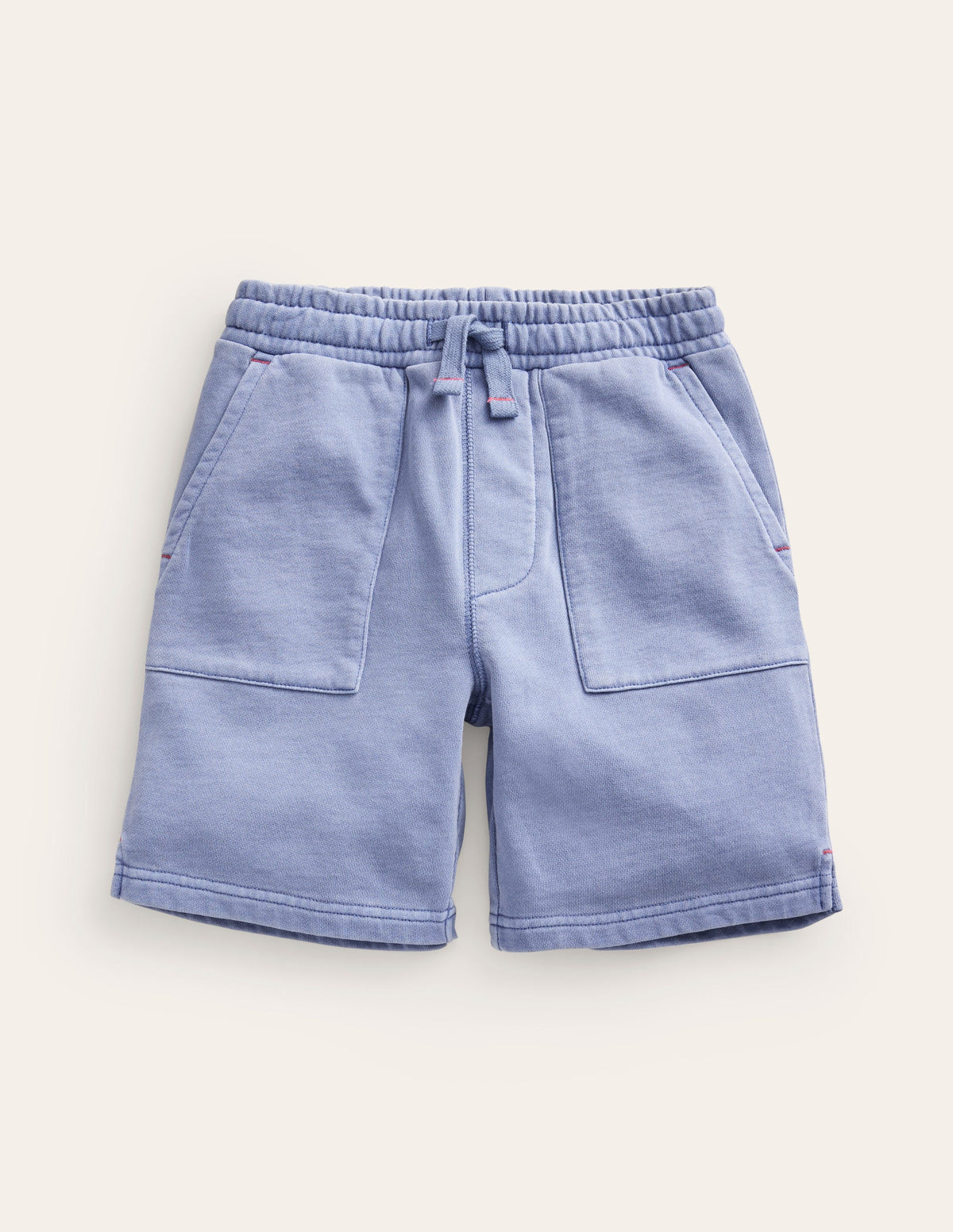 Stückgefärbte Shorts-Staubblau-1