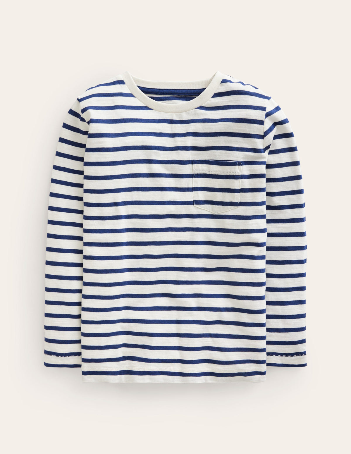 Langärmliges T-Shirt in gewaschener Optik-Dunkelblau/Ecru - Image 1