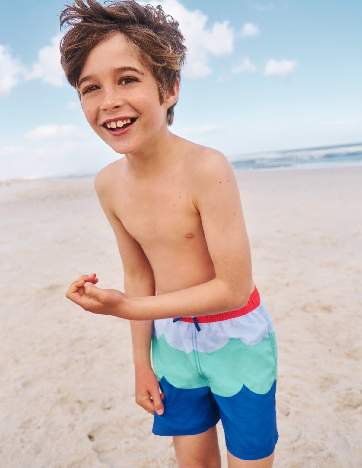 Badeshorts-Eiswürfel Blau Welle-4