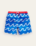 Badeshorts-Griechisch-Blau Hai Welle