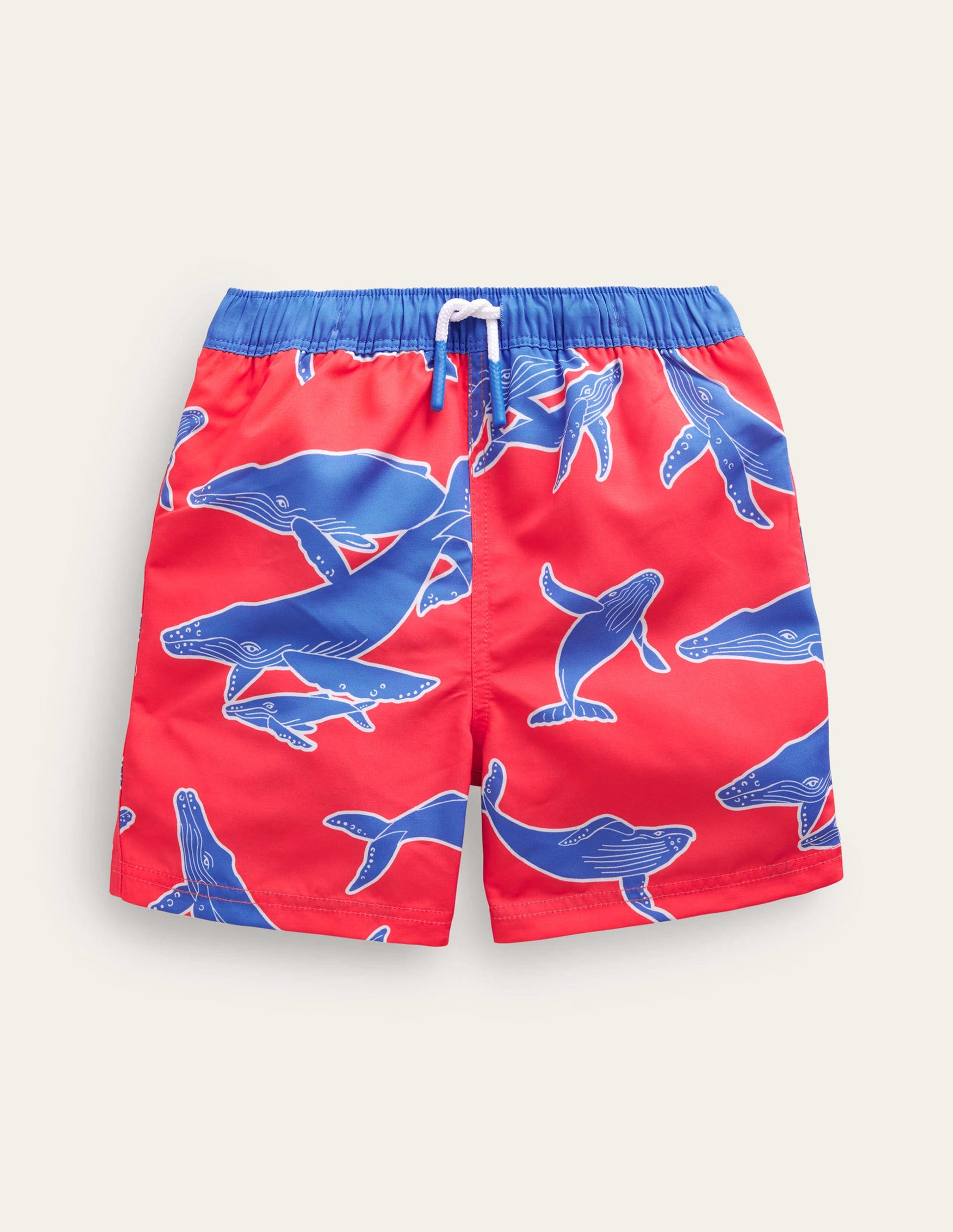 Badeshorts-Sonniges Korallenrot Wal-1