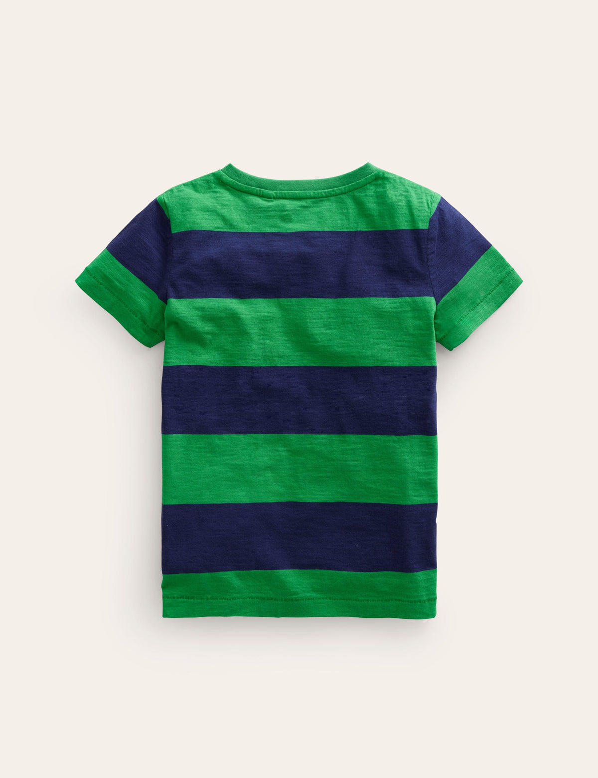 Vorgewaschenes Flammgarn-T-Shirt-Stangenbohne/Schuluniform-Marineblau-2