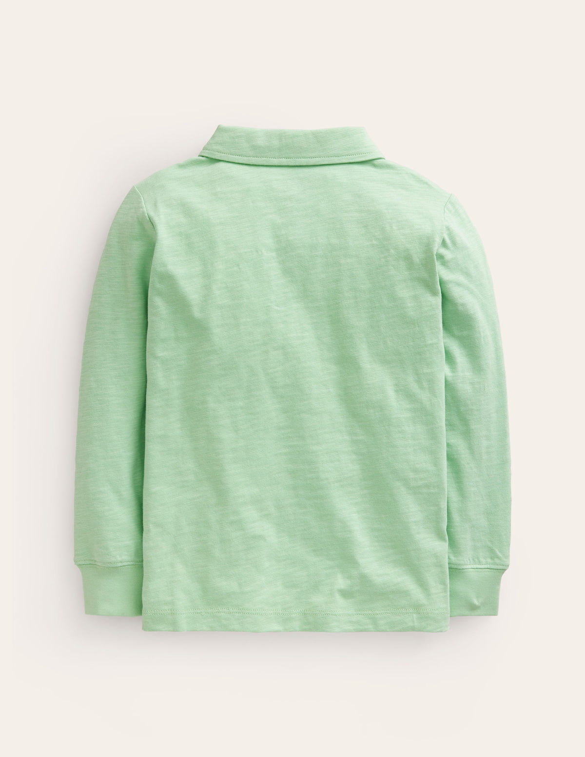 Langärmliges Flammgarn-Poloshirt-Pistaziengrün - Image 2