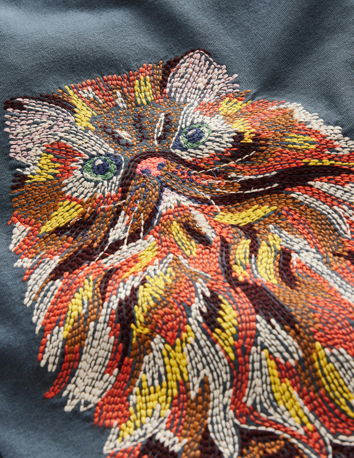 T-Shirt mit Superstitch-Roboterblau Katze - Image 3