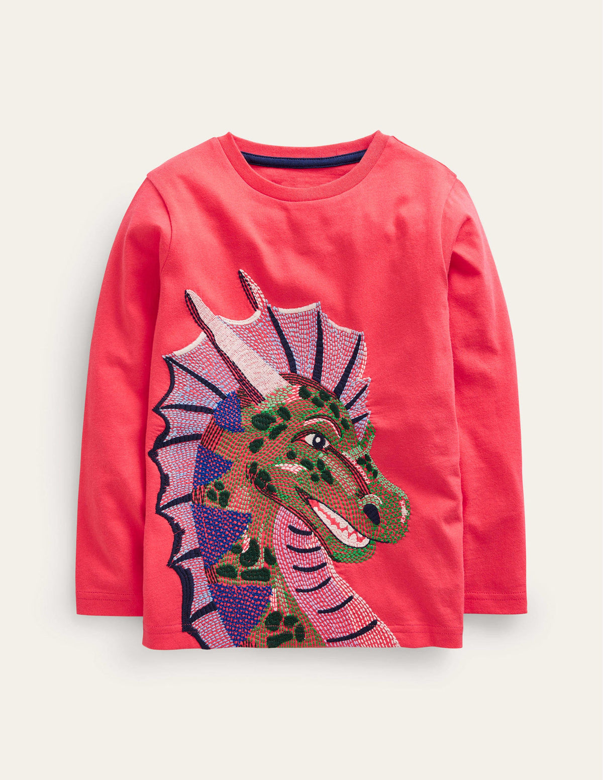 T-Shirt mit Superstitch-Marmeladenrot Drache-1