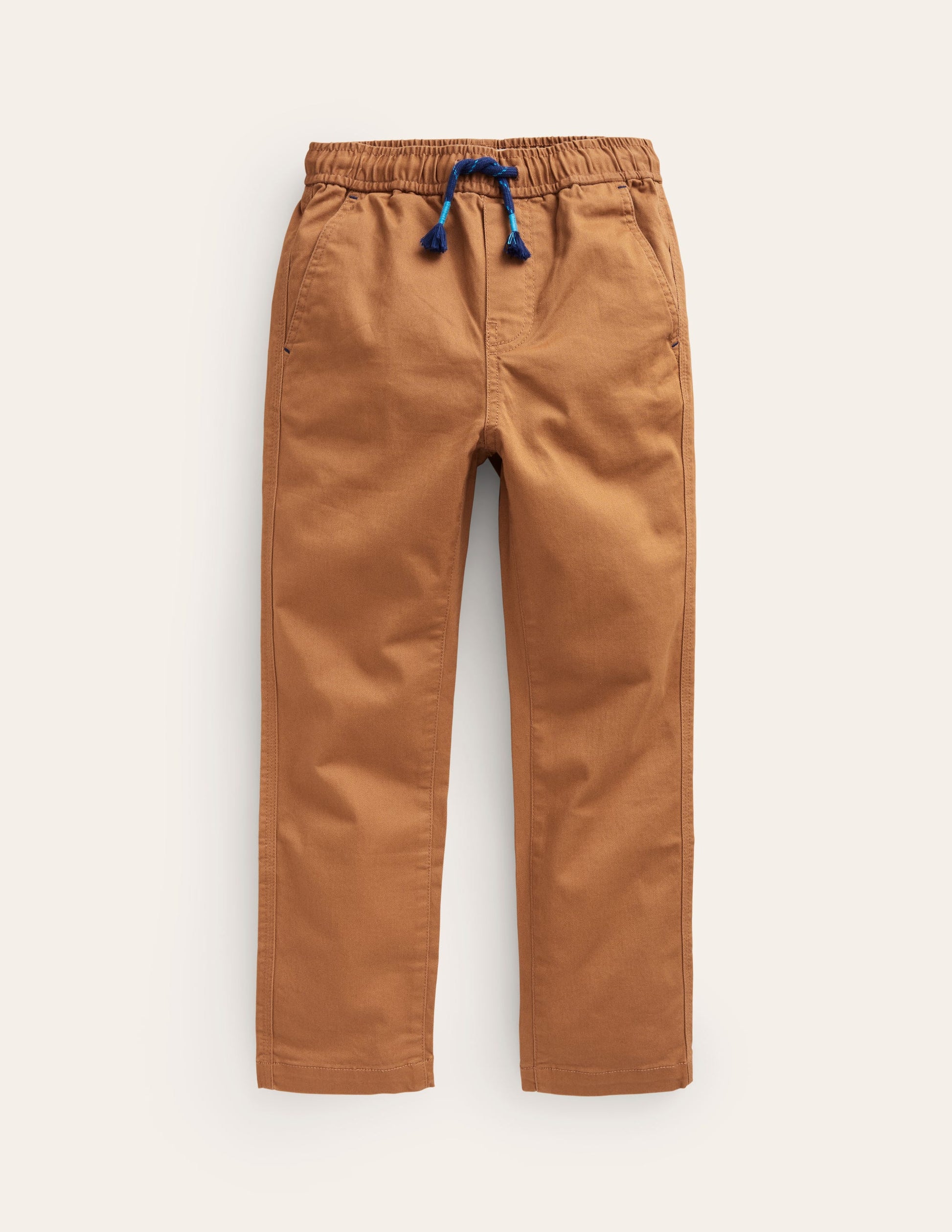Schmal geschnittene Hose zum Hineinschlüpfen-Karamellbonbonbraun-1