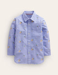 Besticktes Oxford-Hemd-Blau Hässchenstickerei