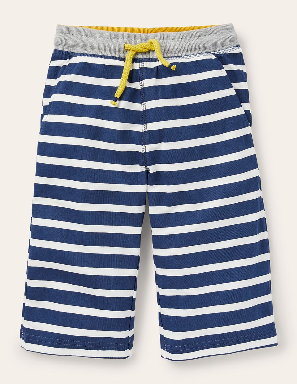 Baggyshorts aus Jersey-Schuluniform-Marineblau und Naturweiß - Image 1