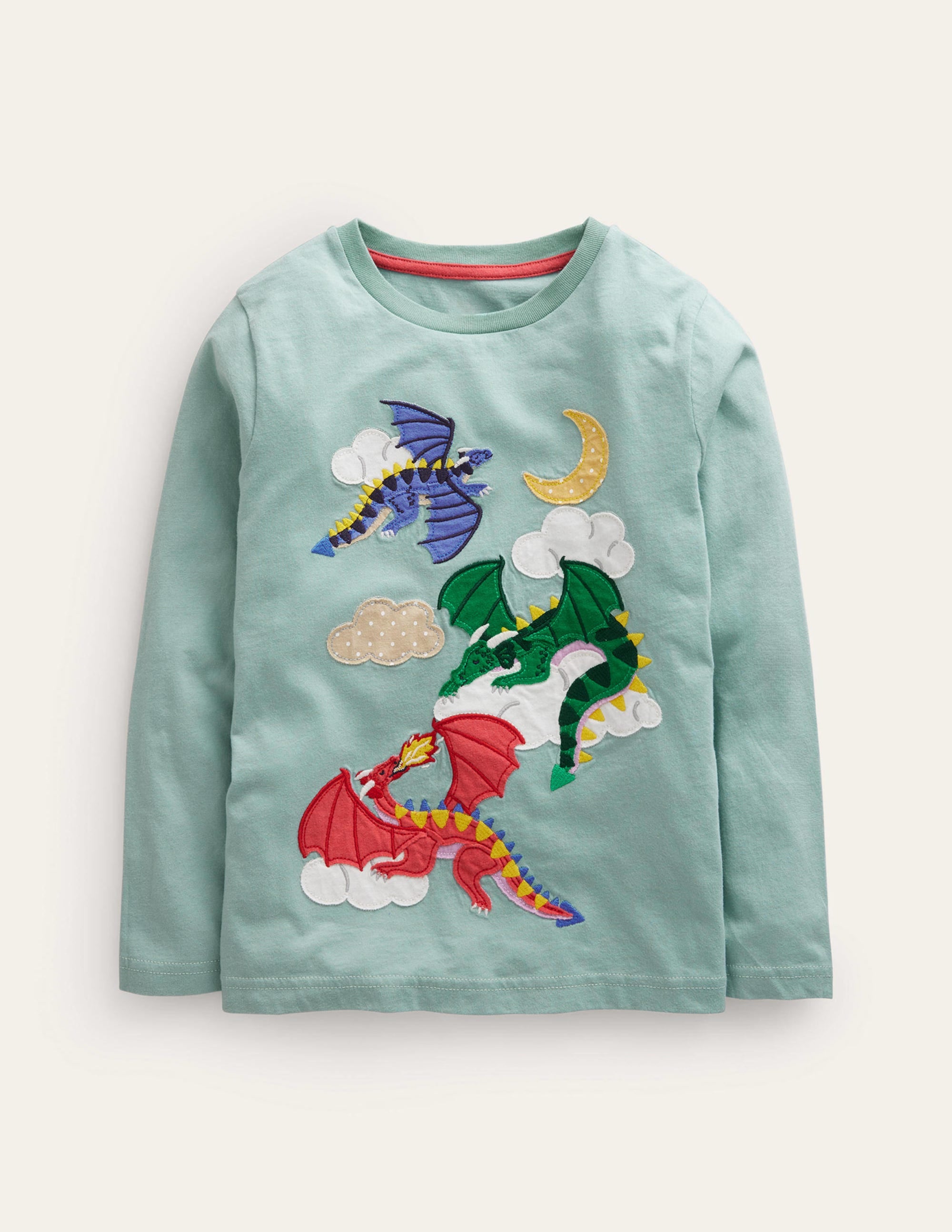 T-Shirt mit Drachen-Applikation-Georgisch-Blau Drachen - Image 1