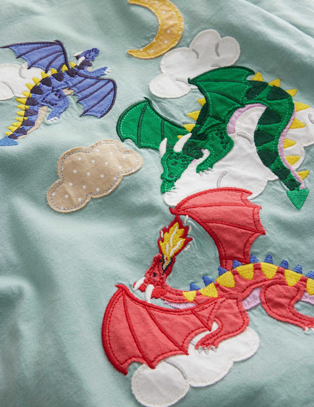 T-Shirt mit Drachen-Applikation-Georgisch-Blau Drachen-3