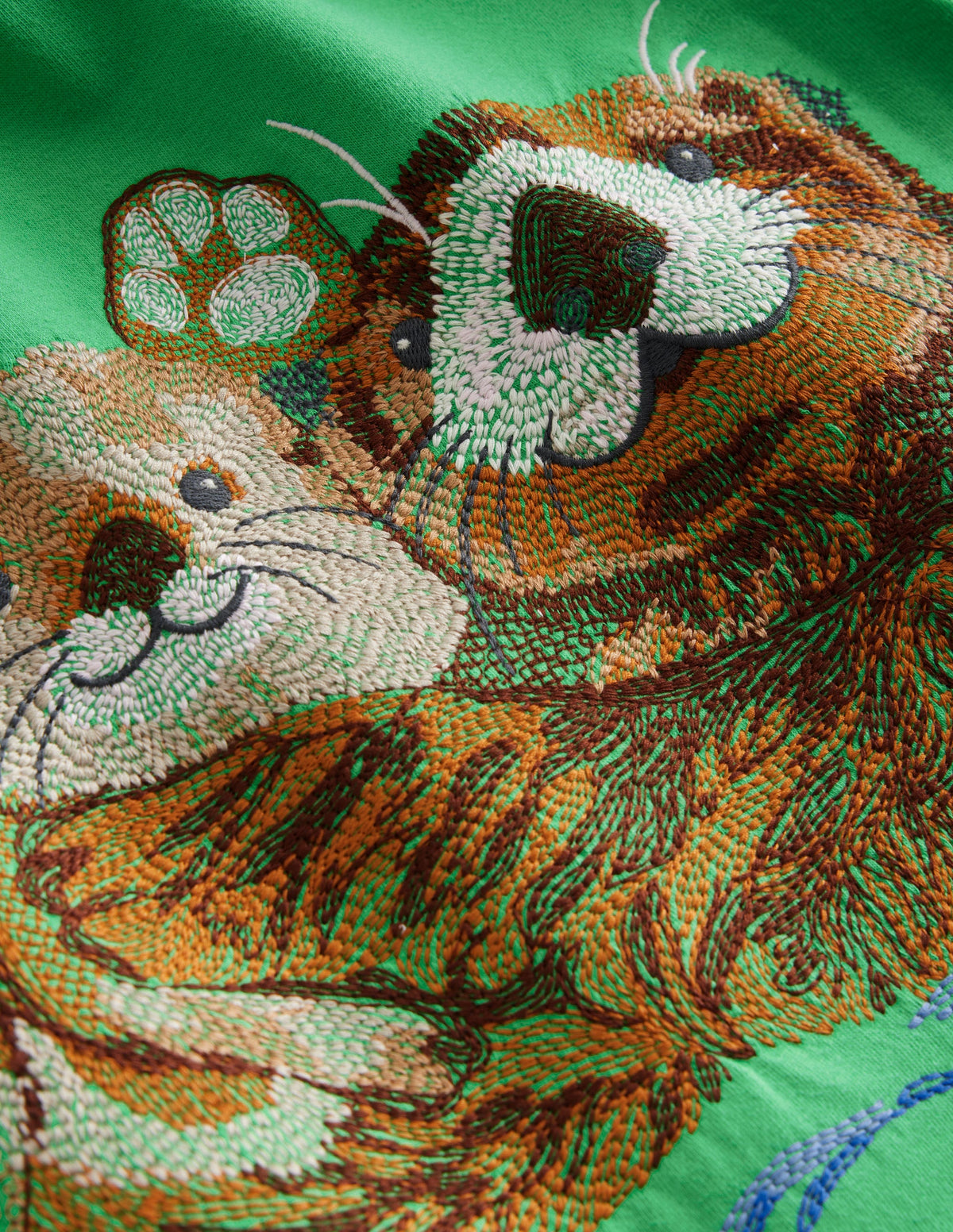 T-Shirt mit Tier-Superstitch-Erbsengrün Otter-3