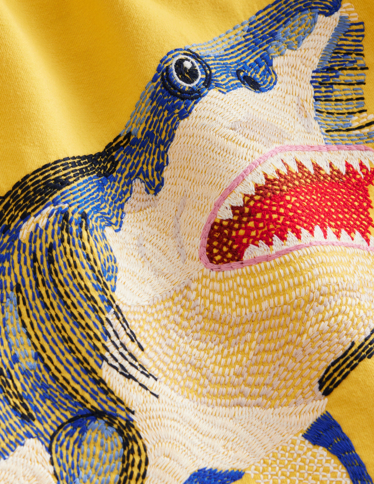 T-shirt animal à super surpiqûres-Requin jaune groseille à maquereau - Image 3