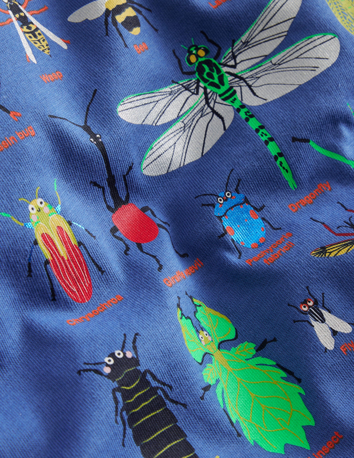 T-shirt à imprimé insectes-Insectes bleu marine-3