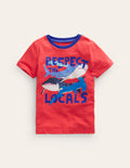 Printed Sharks T-shirt-Jam Red Sharks