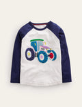 T-shirt colourblock à motif tracteur-Tracteur avoine