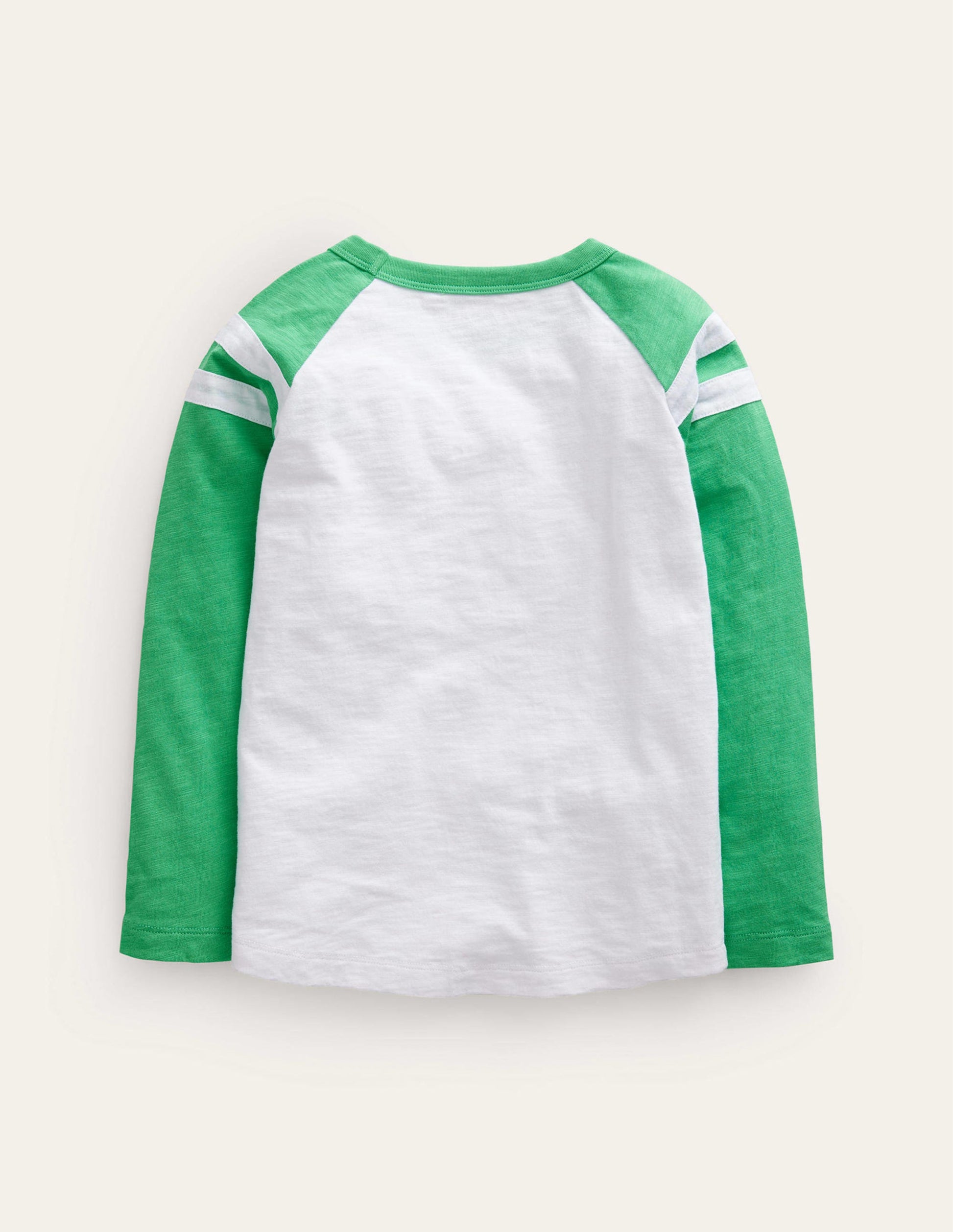 T-shirt à manches longues raglan-Étoile blanc/vert Ming-2