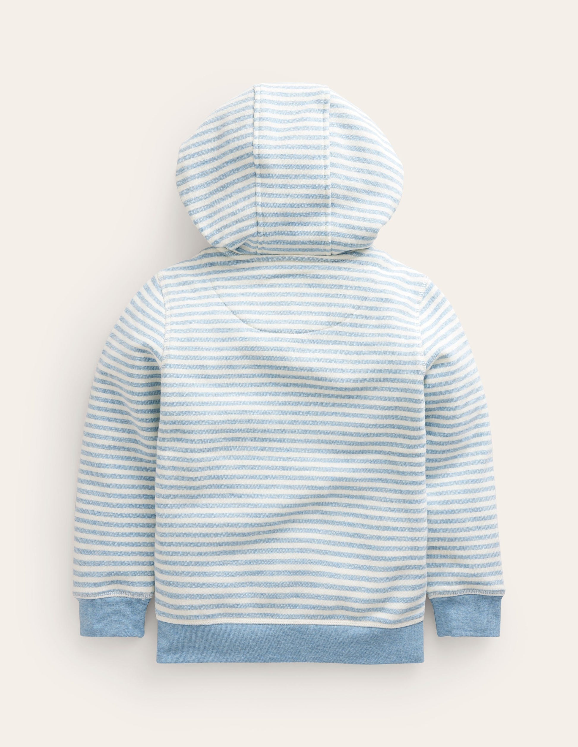 Texturierter Hoodie mit Streifen-Enteneiblau/Naturweiß-2