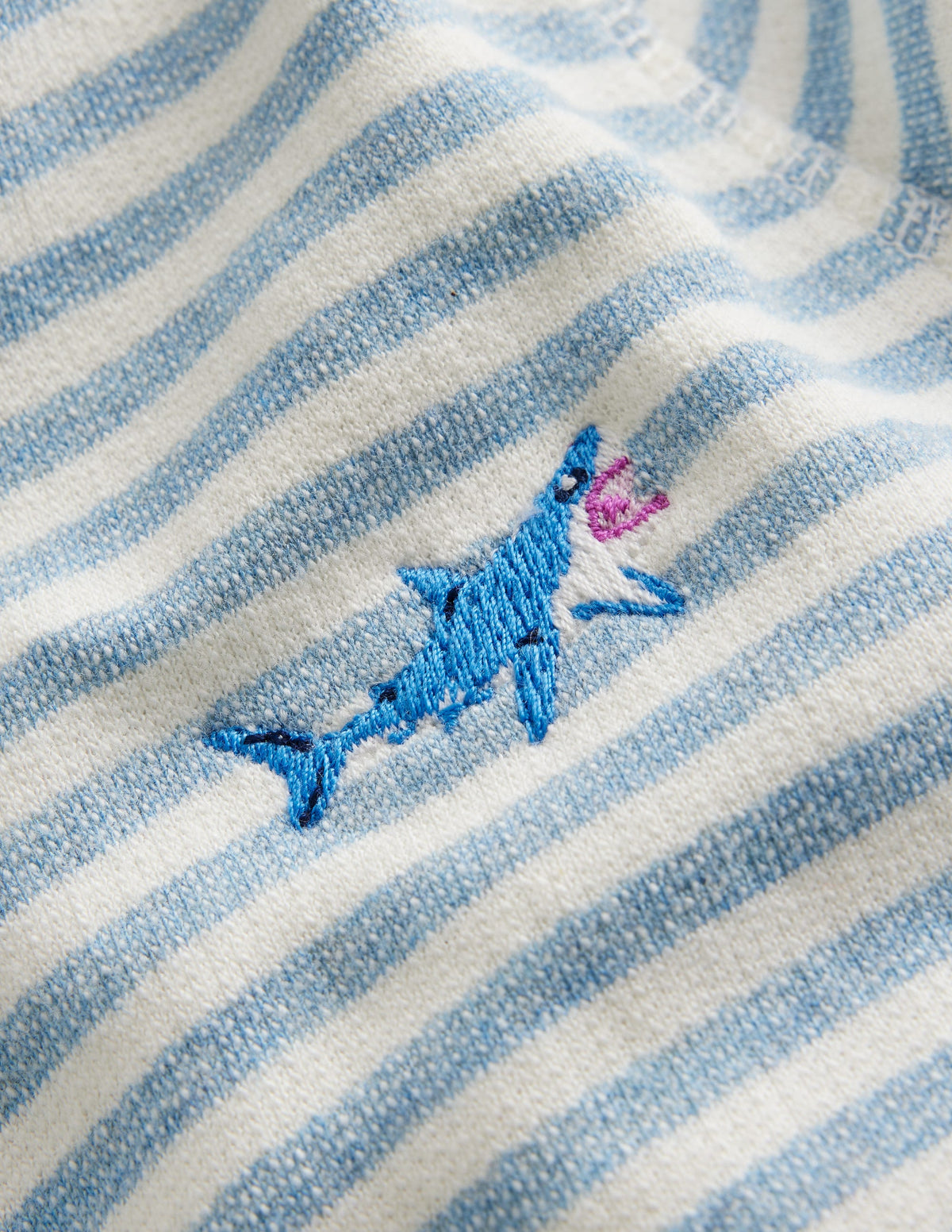 Texturierter Hoodie mit Streifen-Enteneiblau/Naturweiß-3