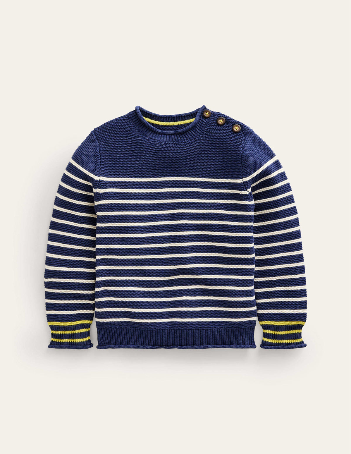 Pull à rayures nautiques-Rayé bleu saphir et ivoire - Image 1
