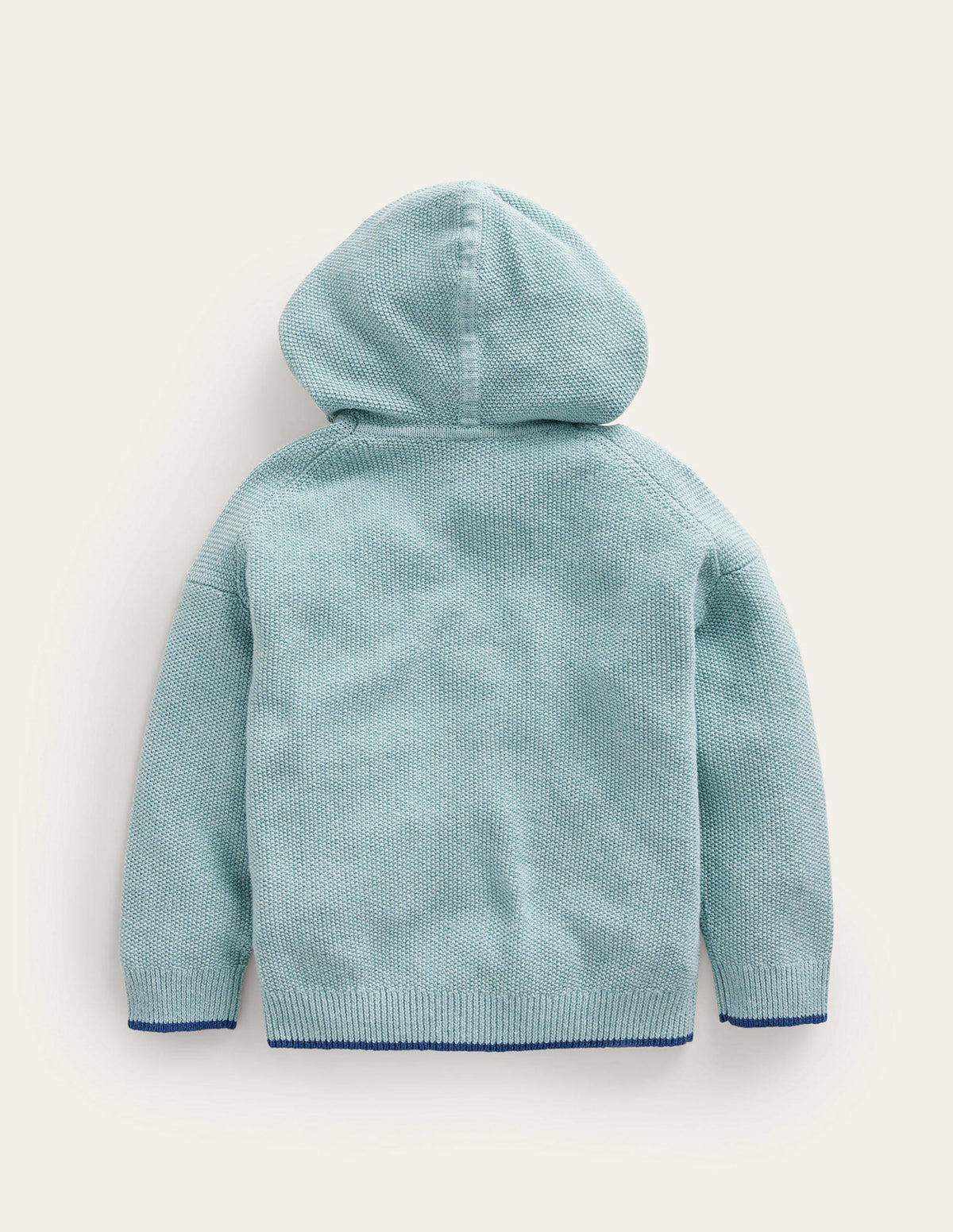 Gestrickter Kapuzenpullover-Aqua Meeresblau-2