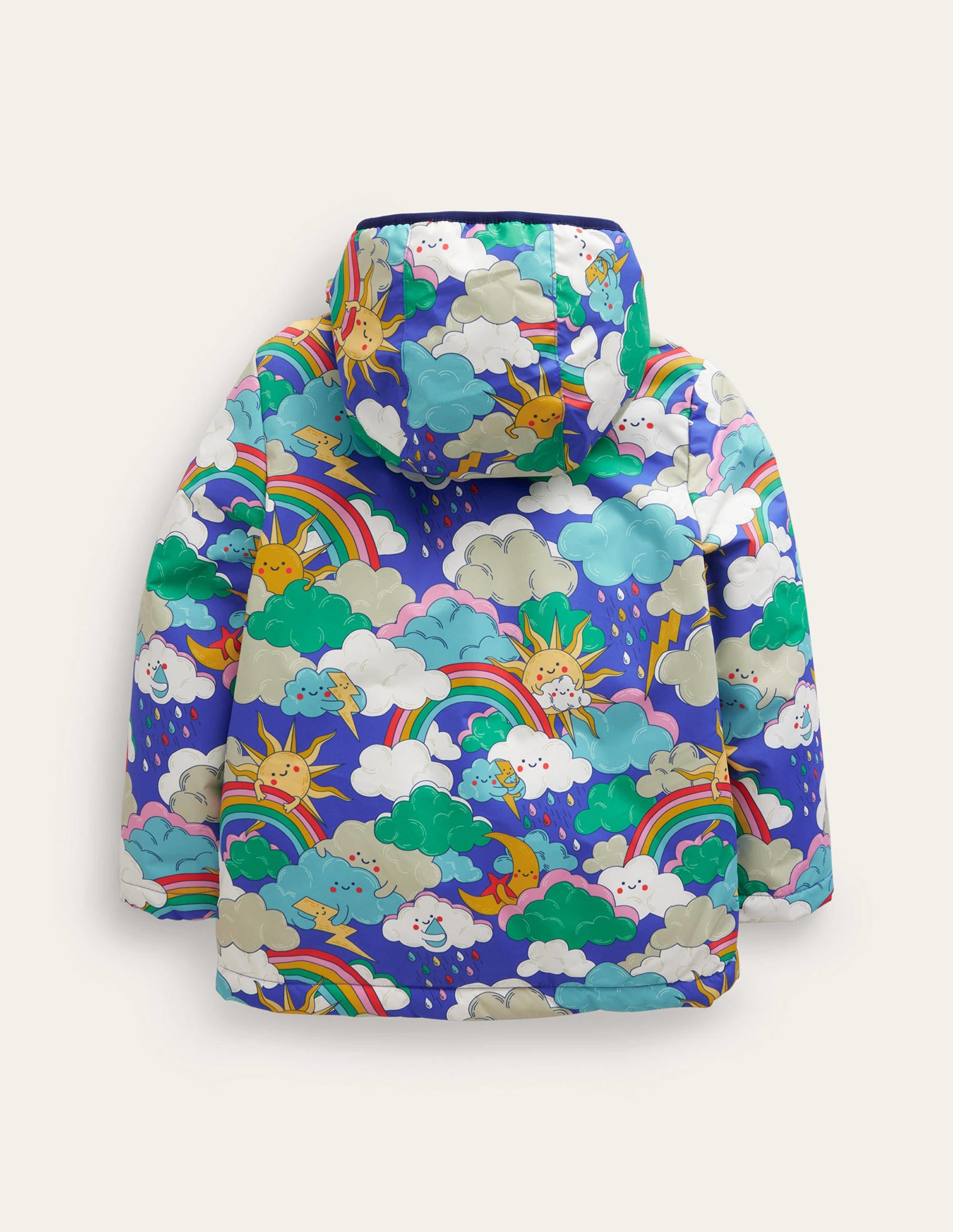 Anorak doublé de jersey-Motif Mega Weather bleu héron - Image 2