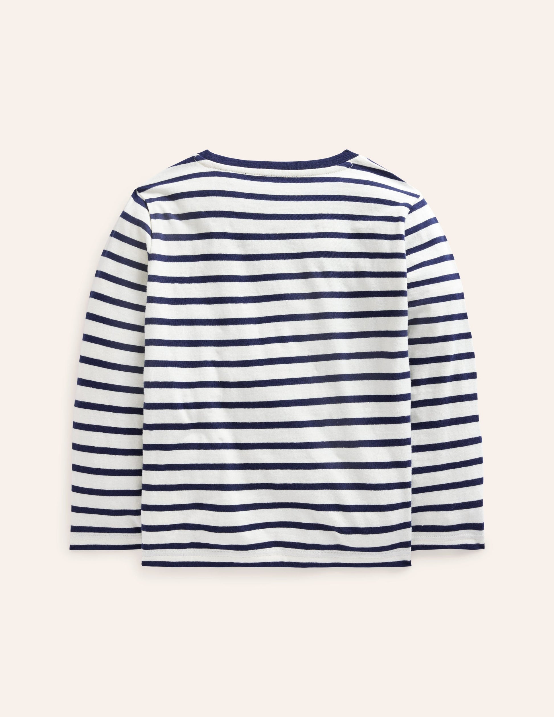 Breton-T-Shirt für den Alltag-Naturweiß/ Schuluniform-Marineblau-2