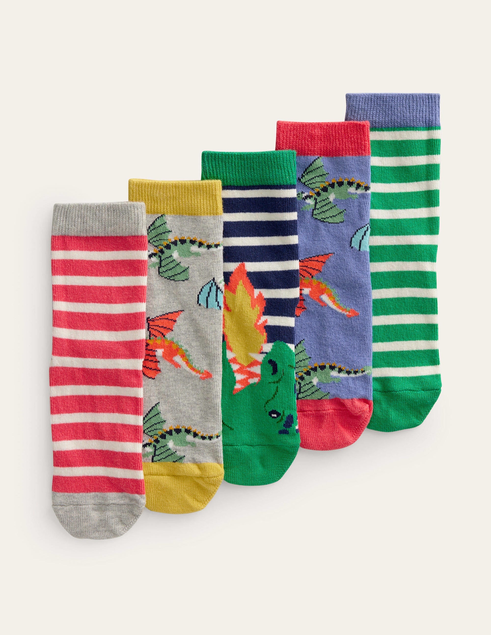 5 paires de chaussettes-Dragons multi - Image 1
