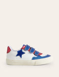 Niedrige Sneaker aus Metallic-Leder-Weiß Metallic Blockfarben