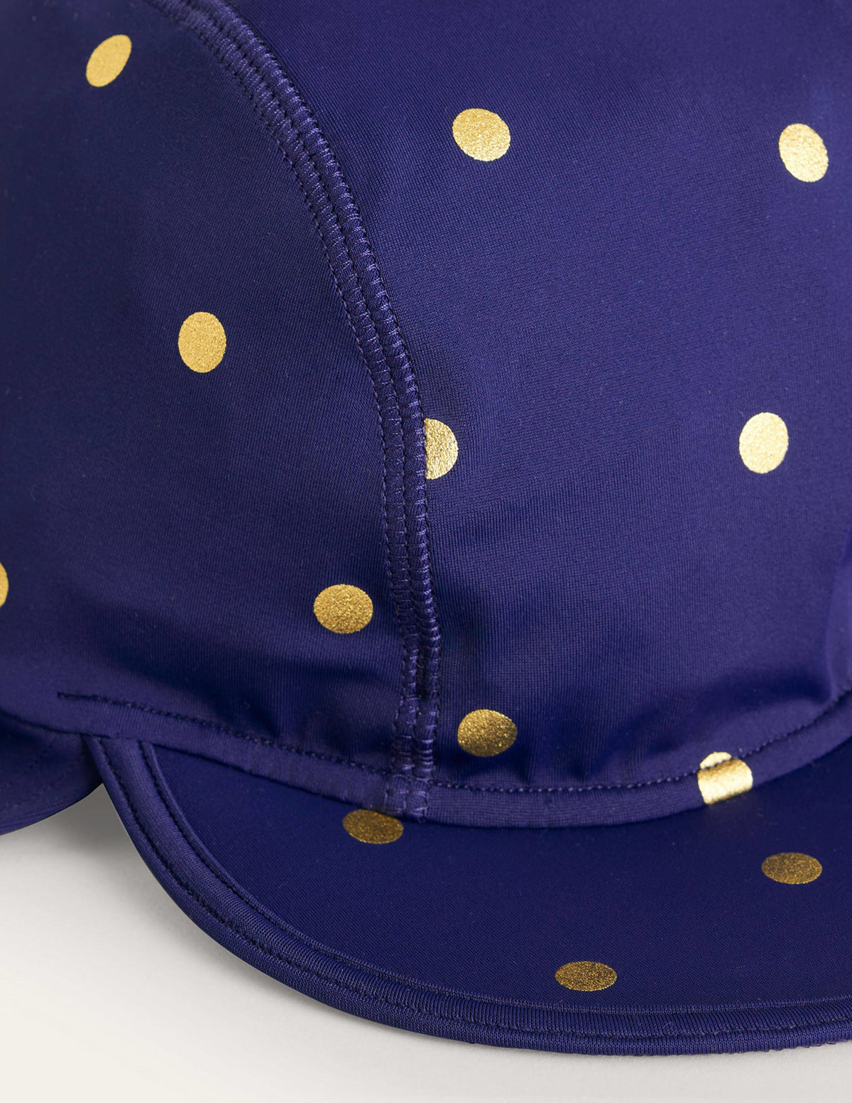 Schwimmhut mit Sonnenschutz und Muster-Marineblau Folien-Punkte-2