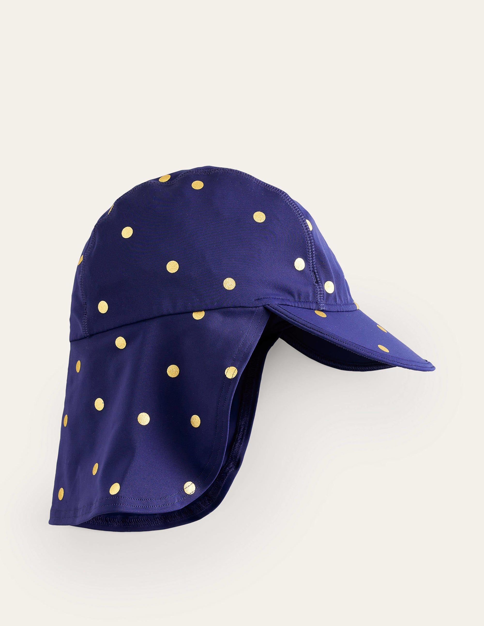 Schwimmhut mit Sonnenschutz und Muster-Marineblau Folien-Punkte - Image 1