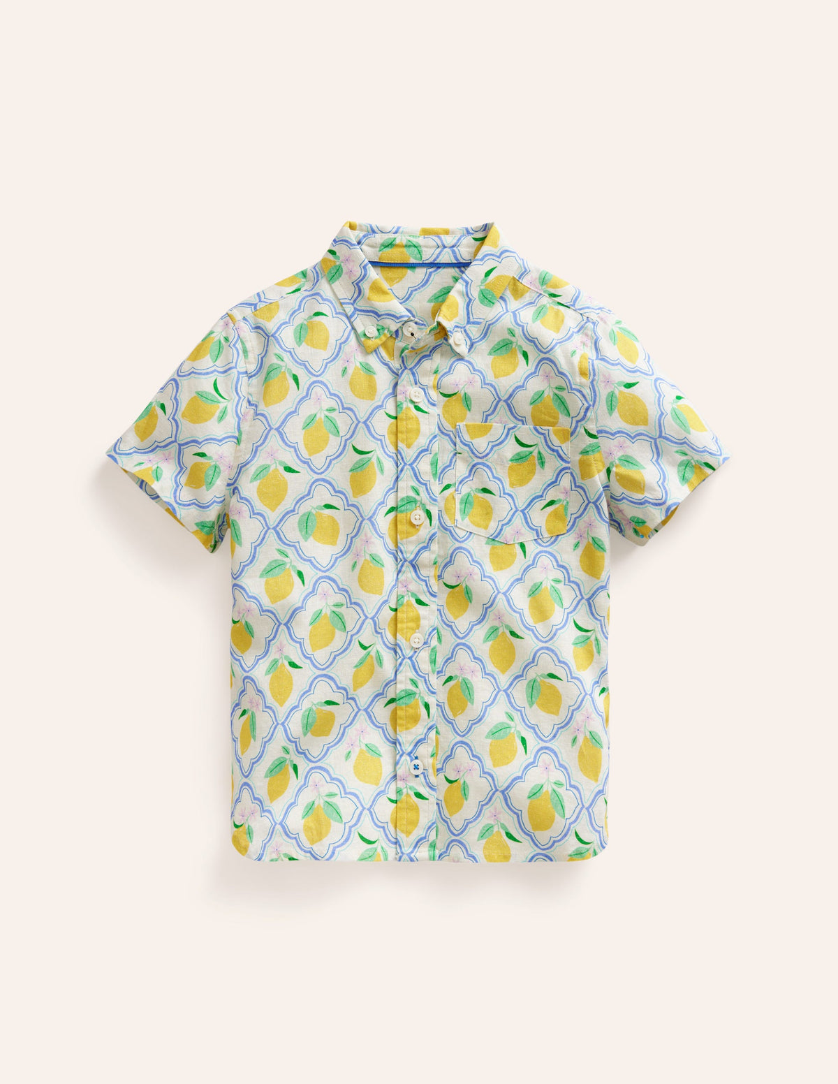 Chemise en coton et lin-Citronneraie jaune - Image 5