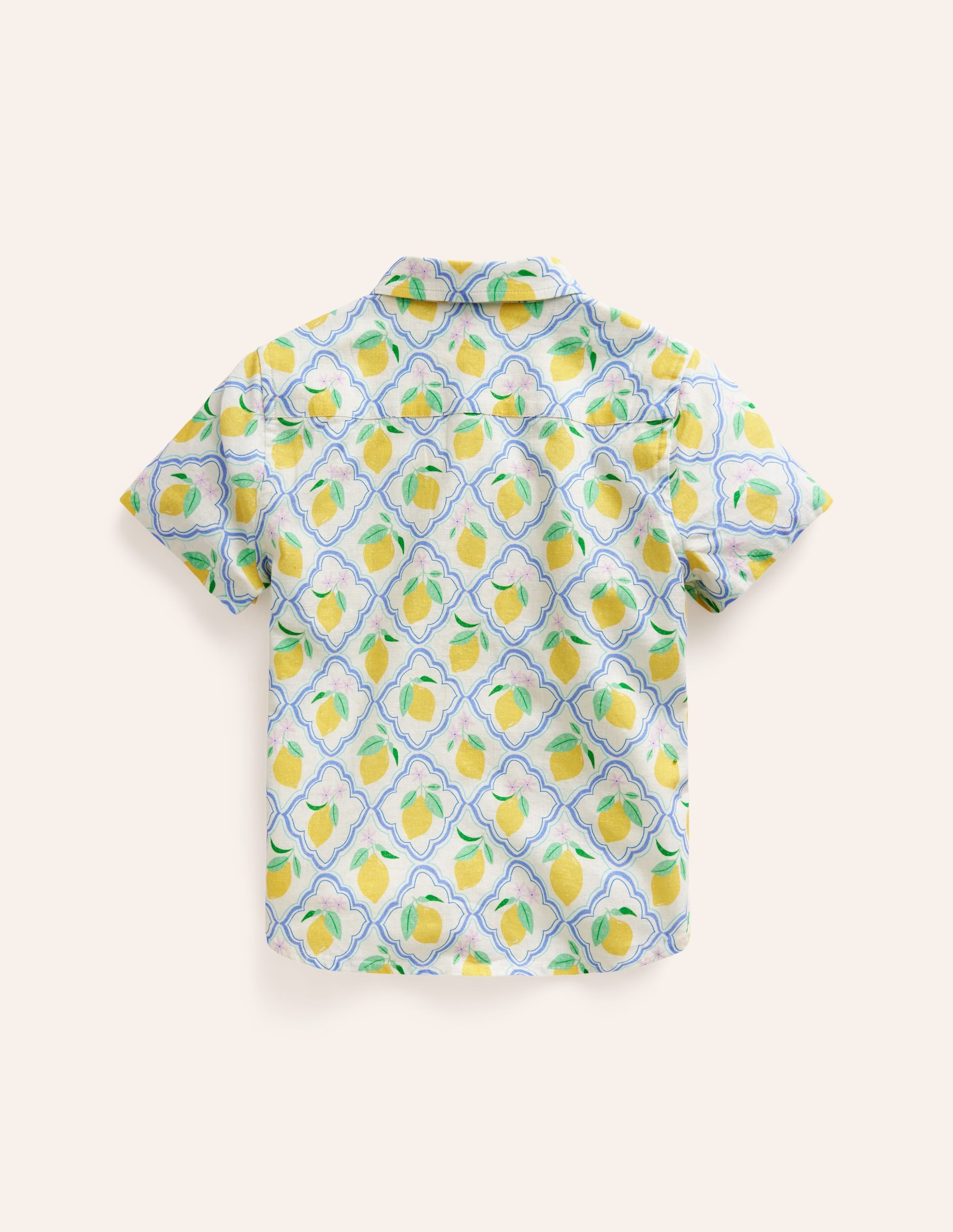Chemise en coton et lin-Citronneraie jaune - Image 6