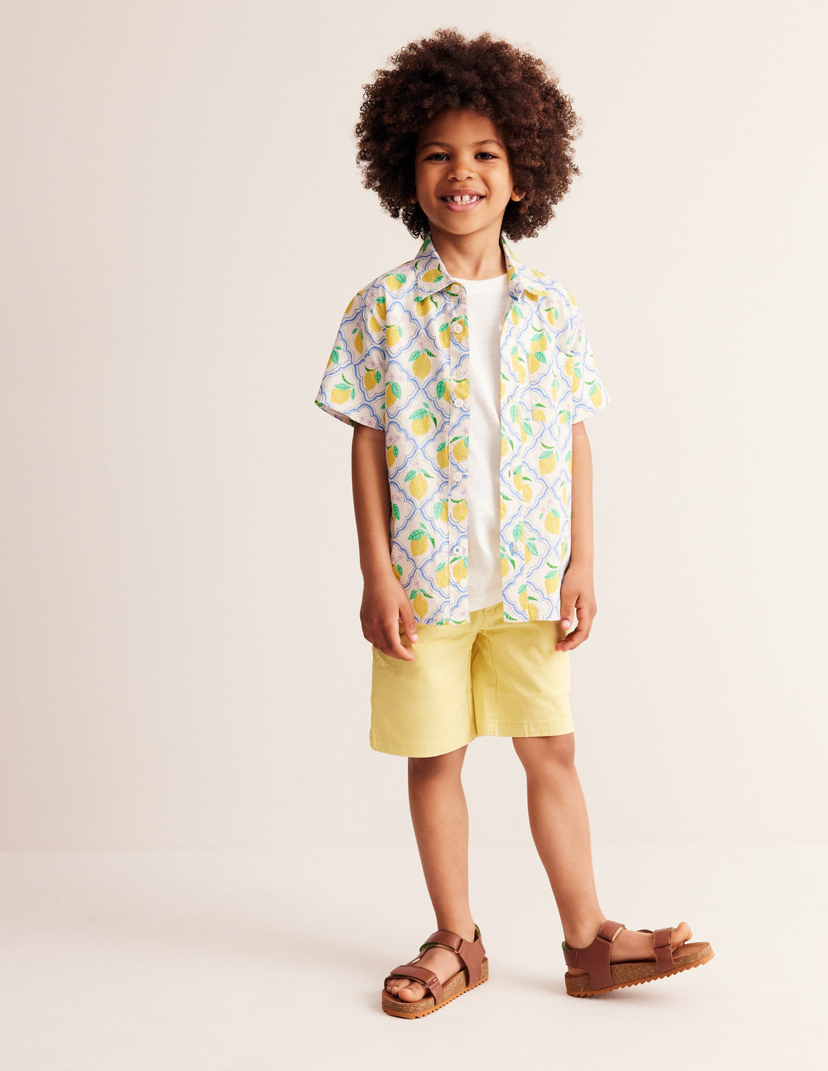 Chemise en coton et lin-Citronneraie jaune - Image 4