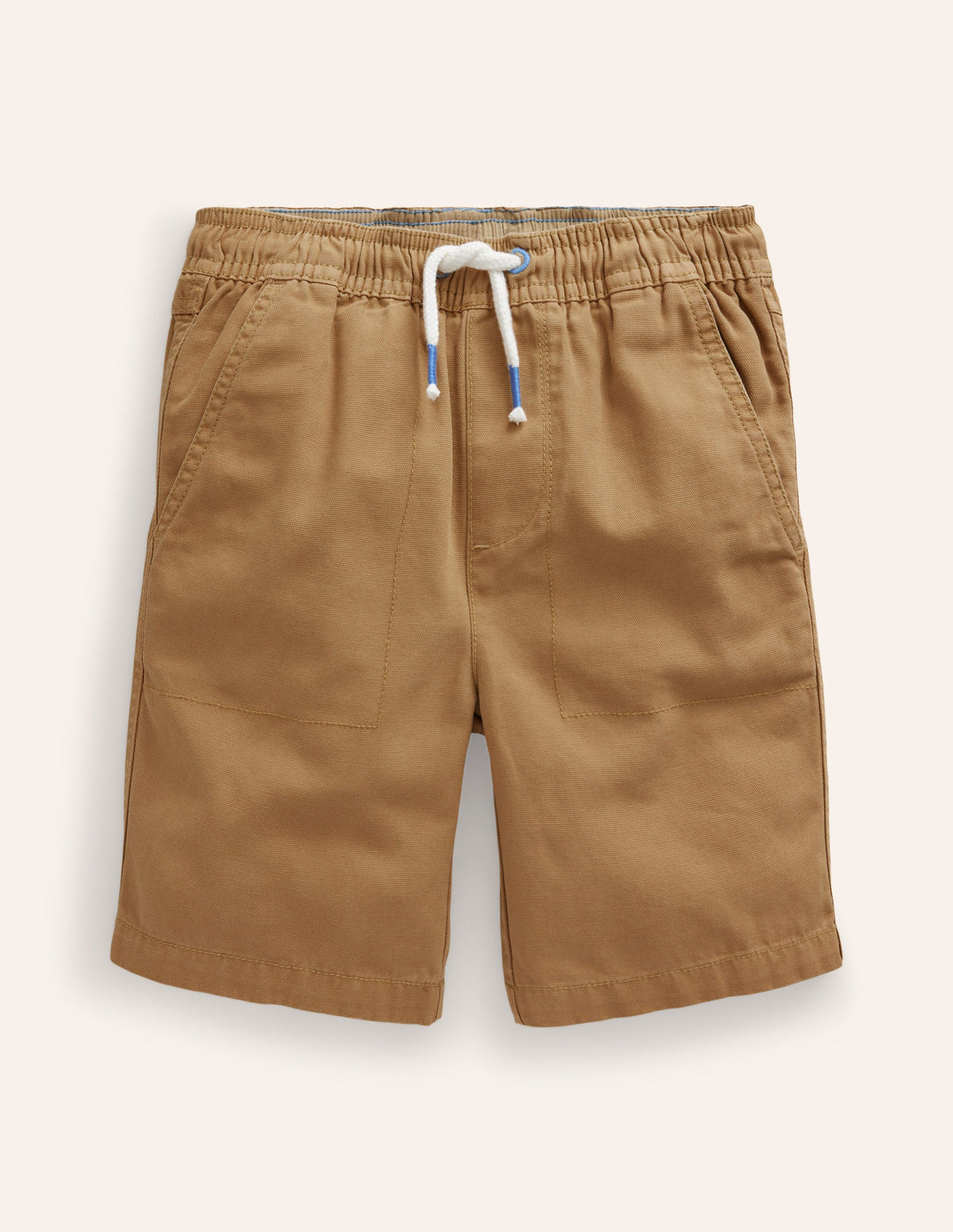 Short à enfiler avec cordon de serrage-Marron noisette-1