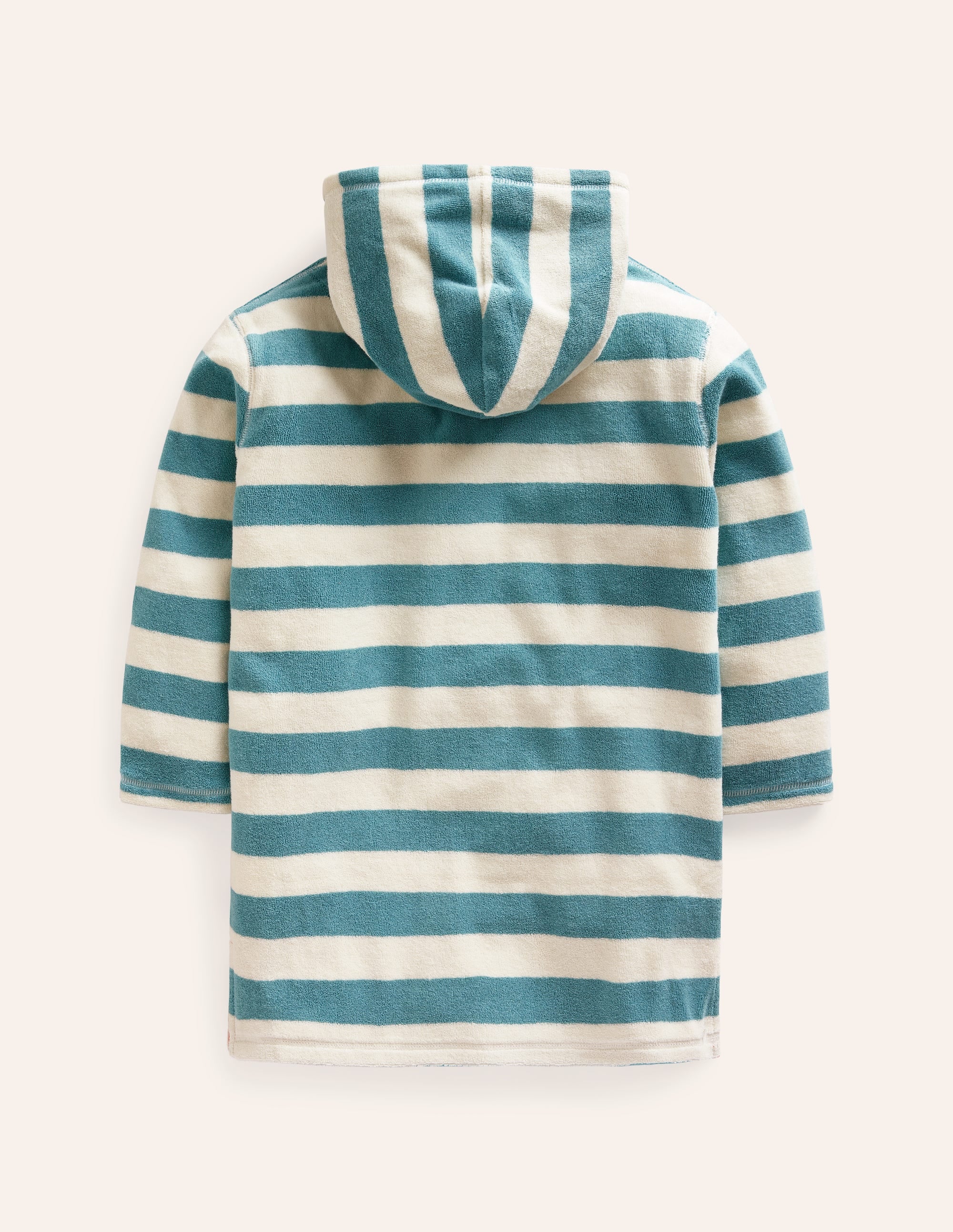 Frottee-Badeponcho mit Applikation-Meeresblau/ Naturweiß Streifen - Image 2