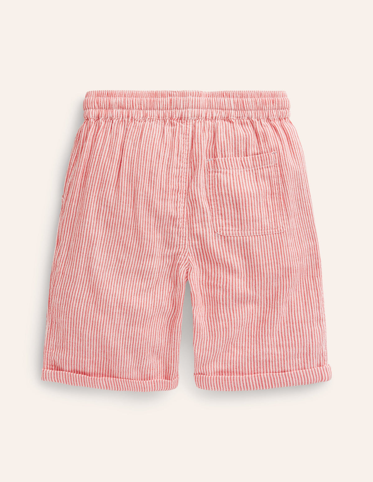 Leichte Freizeit-Shorts-Marmeladenrot / Naturweiß Streifen - Image 2