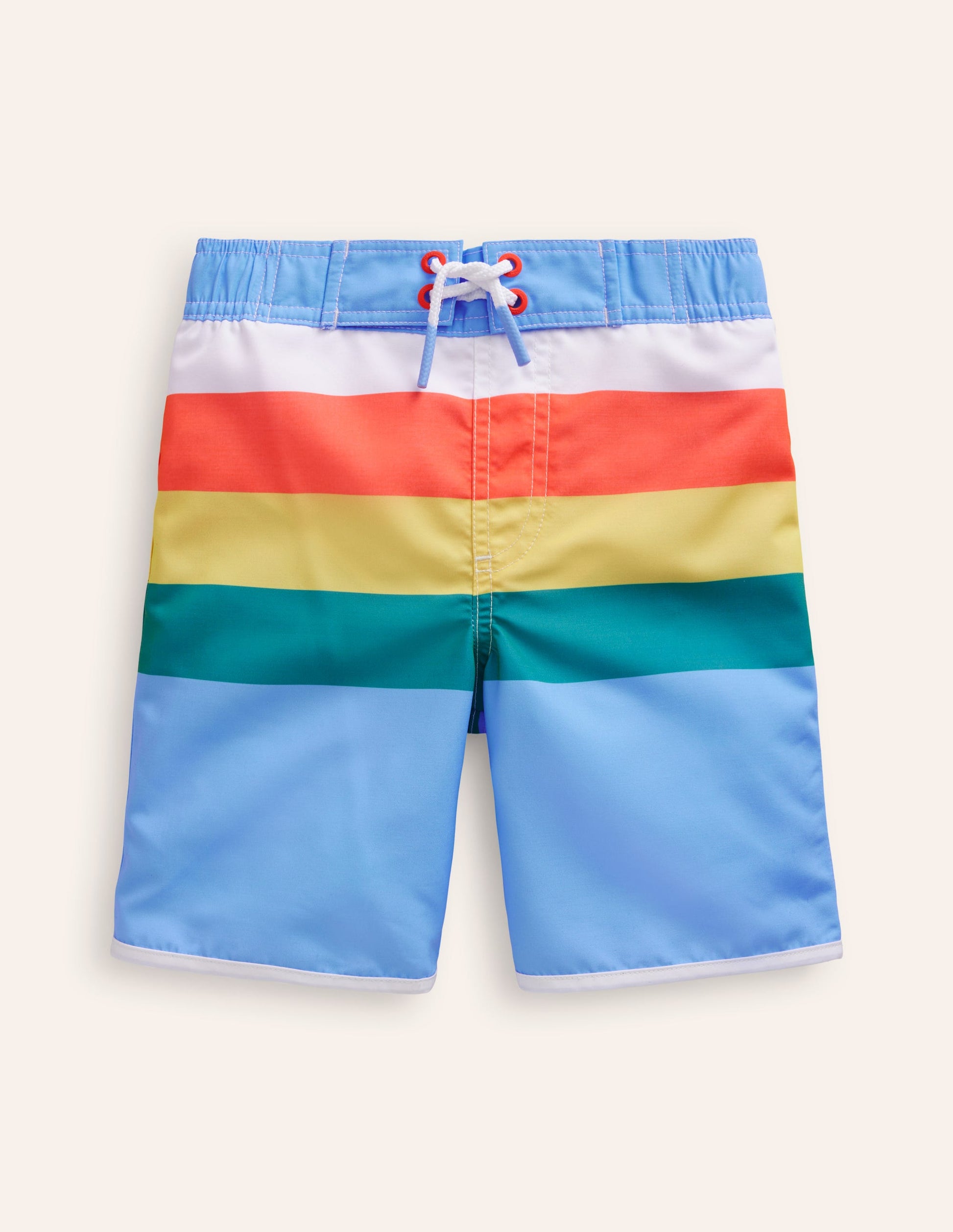 Board Shorts-Surferblau Bunt Streifen-1