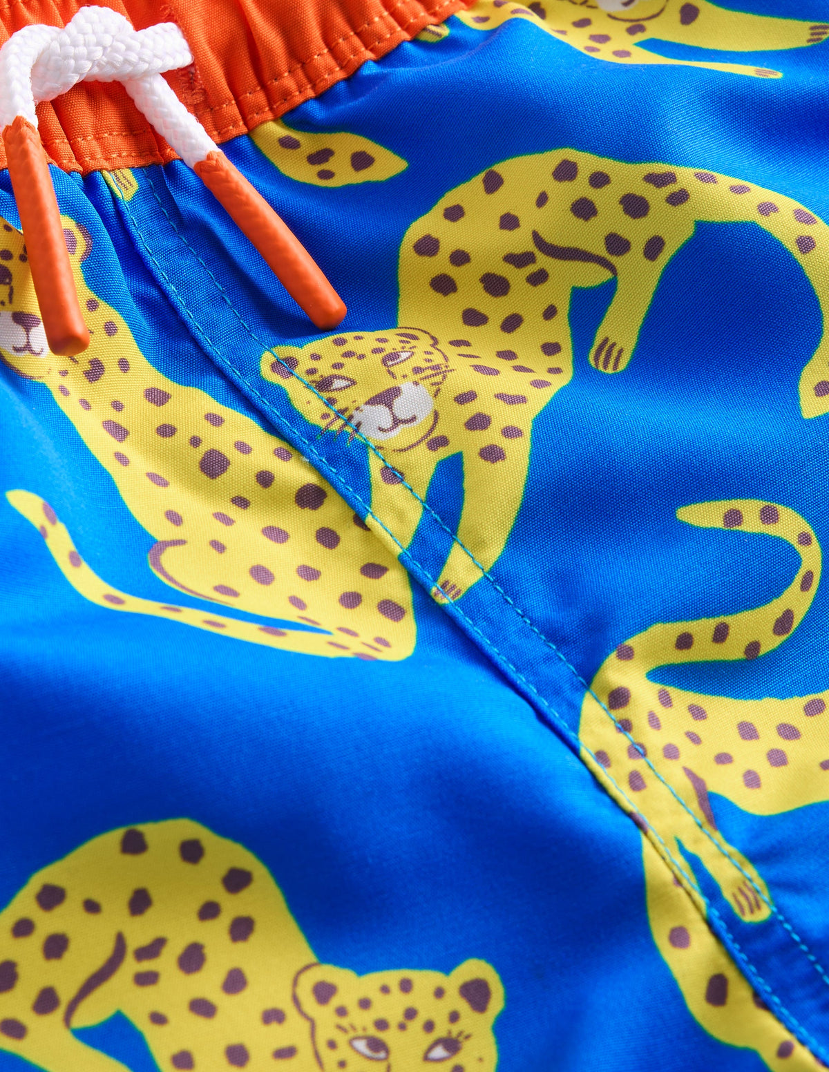 Badeshorts-Griechisches Blau Leopard-3